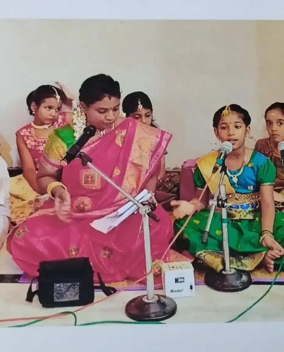 Carnatic Vocal lesson at a student's home in Bengaluru